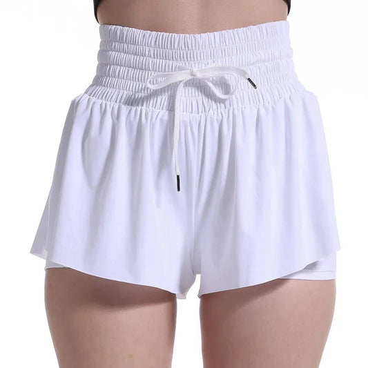 High Waist Butterfly Shorts Women Spandex Flowy Gym Yoga Athletic Workout Running Shorts Tennis Skirt Comfy Golf Skort Wear Good Vibrations