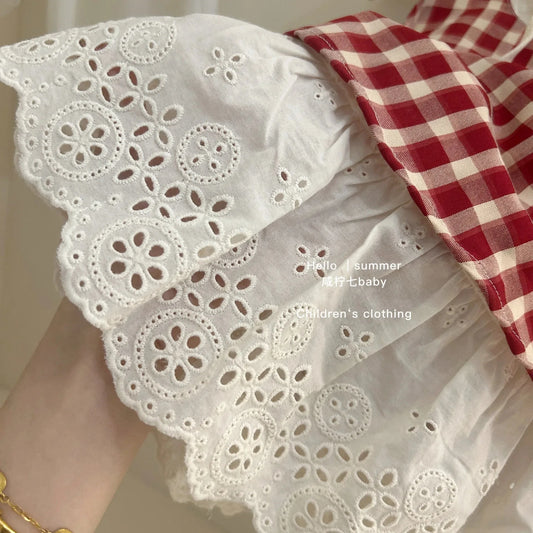 2025 Summer Girls Casual Dresses Children's Clothing Girls' Red Dress Summer Girls' Dresses Baby Vest Skirt Good Vibrations