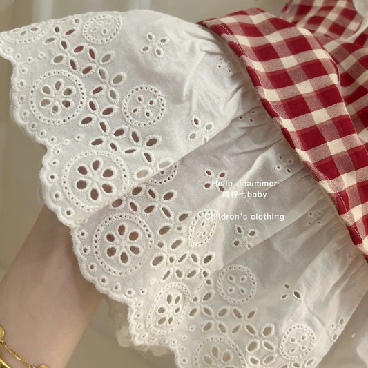 2025 Summer Girls Casual Dresses Children's Clothing Girls' Red Dress Summer Girls' Dresses Baby Vest Skirt Good Vibrations