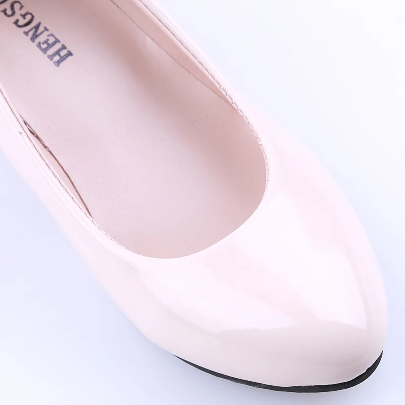Shoes Ladies Pumps Medium Heel Nude Sexy High Heels Weeding Shoes Women Office Work White Pumps Party Shoes Good Vibrations