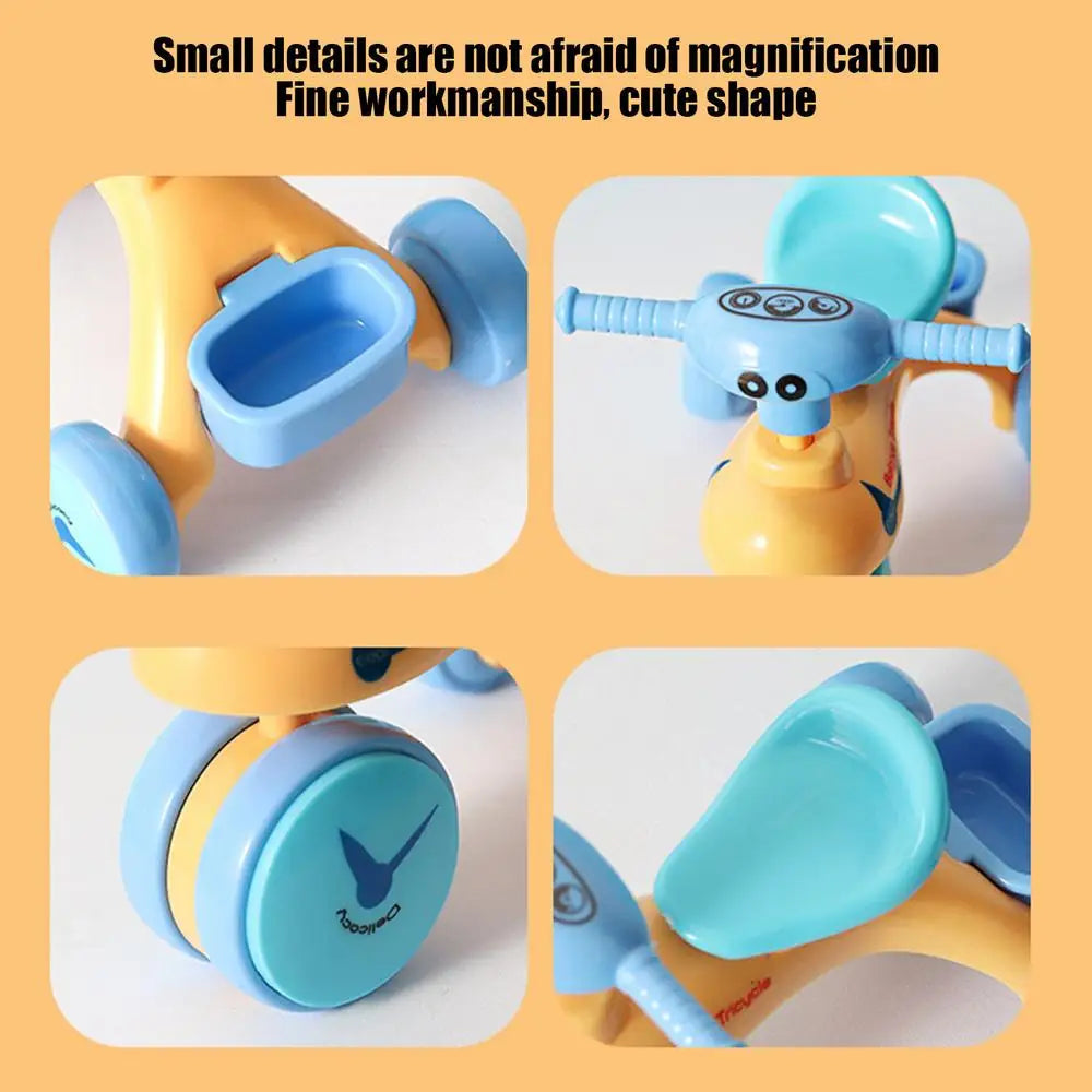 Small Tricycle Assembly Tricycle Toy Creative Inertia Tricycle Push And Go Vehicle For Boys And Girls Fine Motor Skill Toy Car Good Vibrations