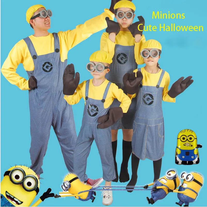 Halloween performance costumes, children's Minions cosplay costumes, anime, cartoon, thief, dad performance costumes Good Vibrations