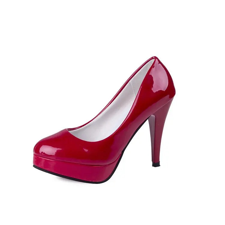2025 High Heels Shoes Women White Wedding Shoes Thick 10 CM Heels Fashion Party Pumps Footwear Black Red Round Zapatos De Mujer Good Vibrations