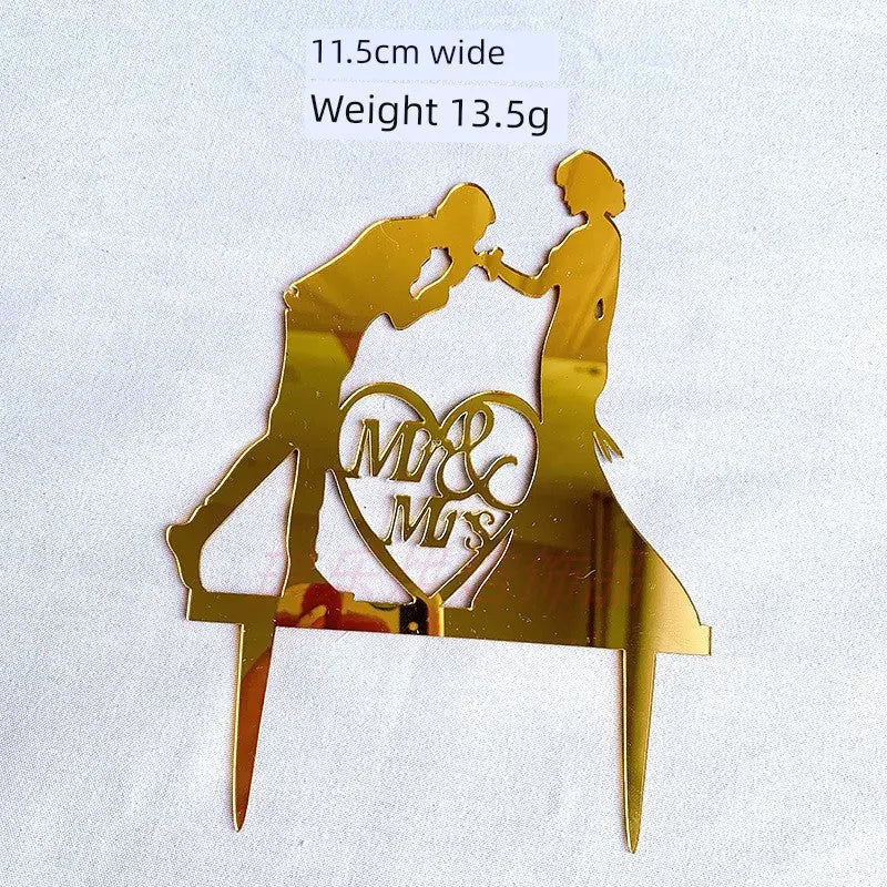 Valentine's Day Cake Plug-in Wedding Anniversary Wedding Proposal Acrylic Cake Insertion Dress up Card Baking Ornaments Good Vibrations