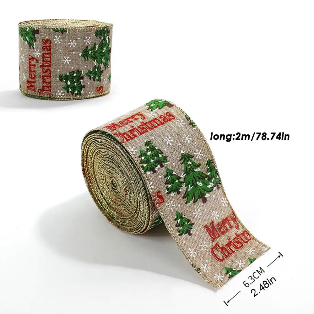 Christmas Ribbon Holiday Wreath Tie Decorative Bow Accessories Wired Edge Ribbon Holiday Packaging Streamer Good Vibrations