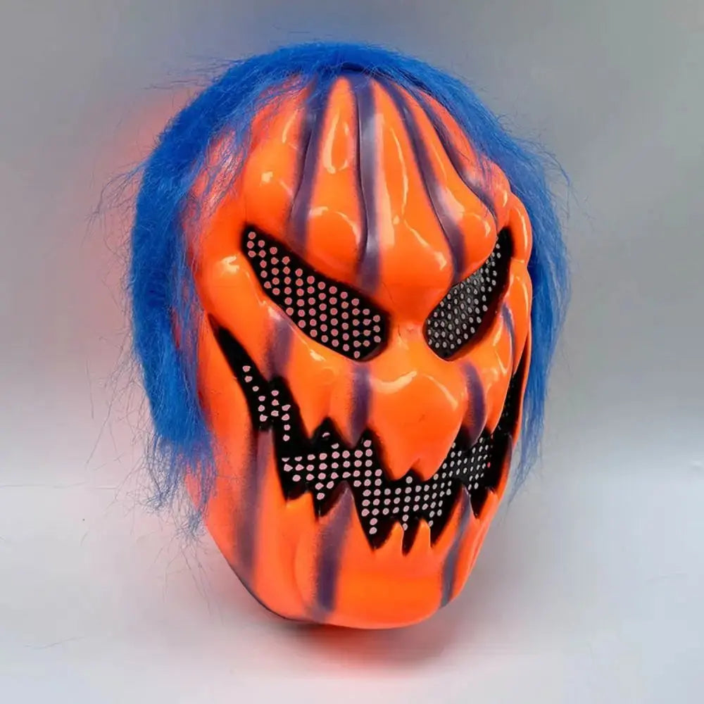 Realistic Halloween Pumpkin Mask Creativity Orange Pumpkin Full Face Mask Funny Elastic Scary Ghost Headgear Good Vibrations