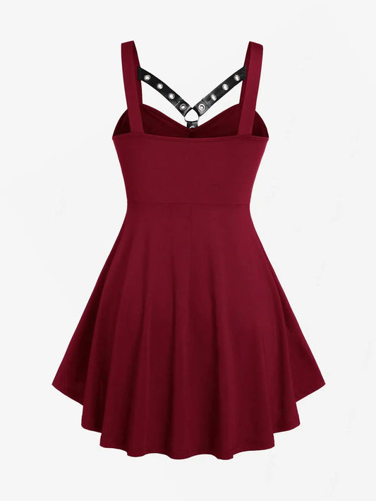 ROSE GAL Womens Plus Size Curve High Low Tank Tops Gothic Sleeveless Strap Tank Top Good Vibrations