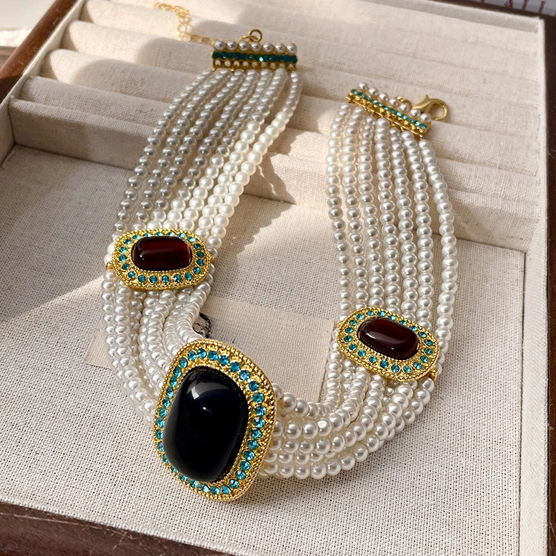 Modern Jewelry Luxury Temperament Geometry Simulated Pearl Necklace For Women Wedding Gifts Delicate Design Accessories Good Vibrations Adult Super Store