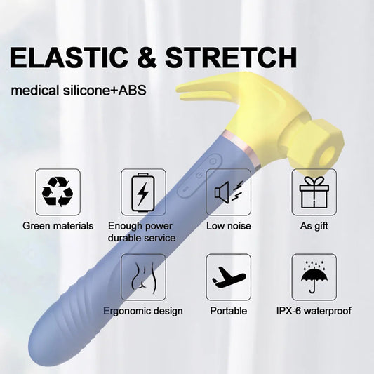 Hammer Vibrator Multifunctional Sex Machine G Spot Stimulation Telescopic Dildo Vaginal Massage Clit Sucking Female Masturbator Good Vibrations