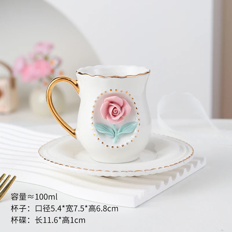 Ceramic cup, coffee cup plate set, handmade ceramic cup Good Vibrations