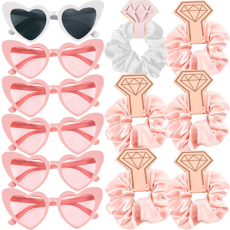 Bridesmaid Satin Scrunchies Bachelorette Hair Ties Sunglasses Set Bridesmaid Gifts Wedding Bridal Shower Favors Proposal Gifts Good Vibrations