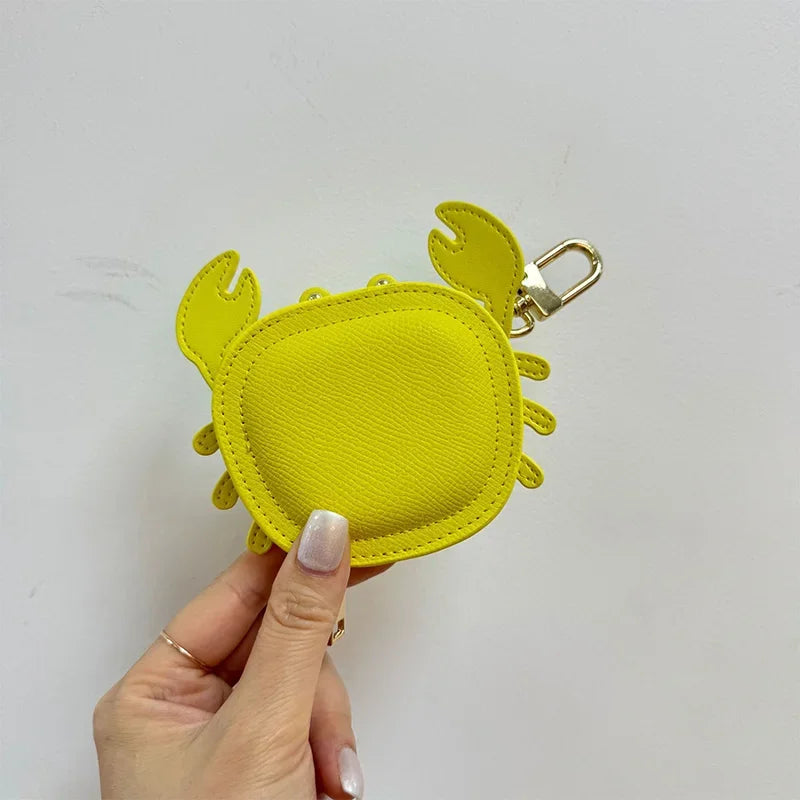 Crab Coin Purse Bag Charm Pendant,Mini Wallet Zipper Pouch for Earphone Storage,Backpack Handbag Hanging Decoration Accessories Good Vibrations