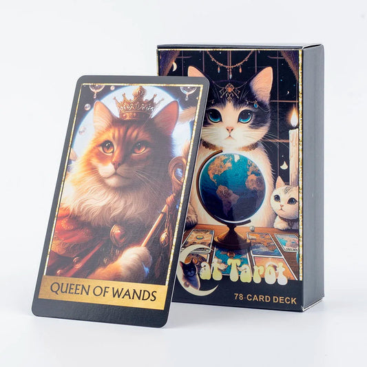 Cat Tarot A 78 Card Deck High Quality English Version Board Game for Easy and Fun Fortune Telling Perfect for Family Gatherings Good Vibrations