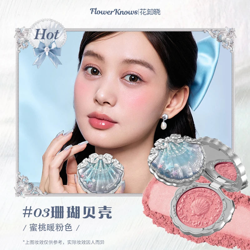 Flower Knows Shell's Jewel Collection Blush Matte Cheek Blusher Powder Pigmented Baked Natural Highly Lightweight Smooth Finish Good Vibrations