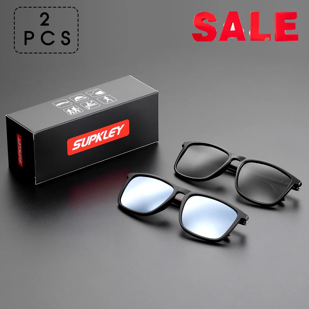 SUPKLEY Sports Sunglasses for Men Polarized Comfortable Wear Square Sun Glasses Male Light Weight Eyewear Accessory with Origina Good Vibrations