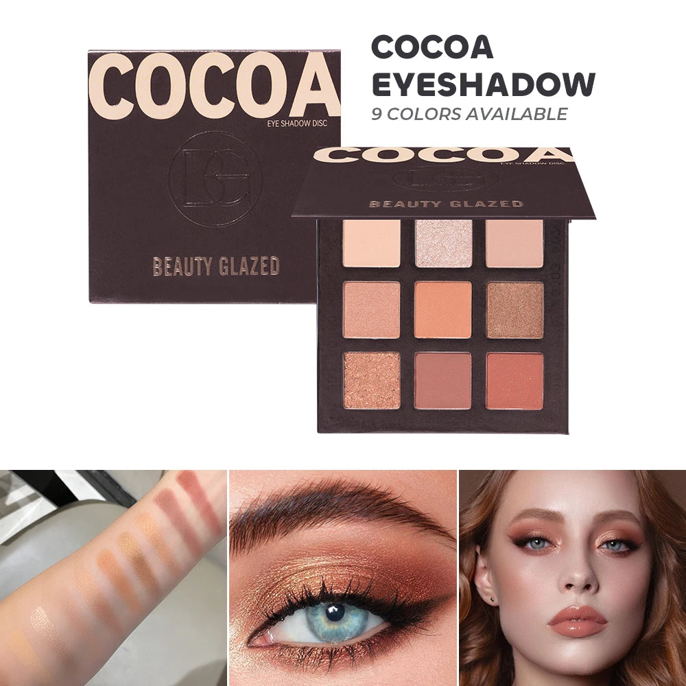 Beauty Glazed 9 Colors Eye Shadow Disc Makeup Palette Matte Shimmer Eye Pigmented Powder Make Up New Warm Earth Color Eyeshadow Good Vibrations