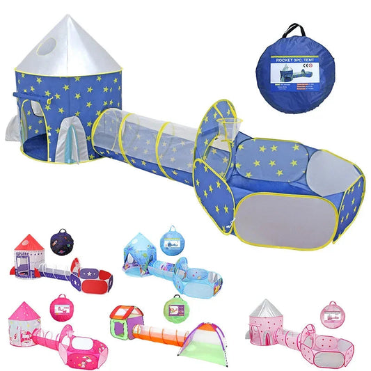 Baby Indoor Ocean Balls Dry Pool Children Space Capsule Toy Tent Tunnel Toddler Kids Playground Park Foldable Play Playpen 3 In 1 Good Vibrations