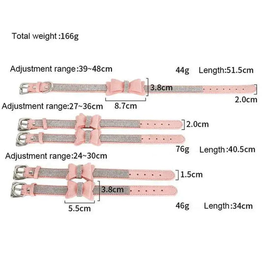 3Pcs/Set Pink Bondage Kit Restraints Set Rhinestone Bow