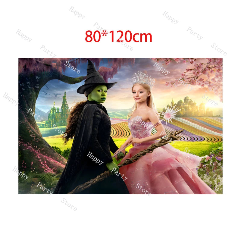 Wicked Birthday Party Decoration Magic Witch Balloon Backdrop Tableware Split Sales Wicked Birthday Party Supplies Good Vibrations