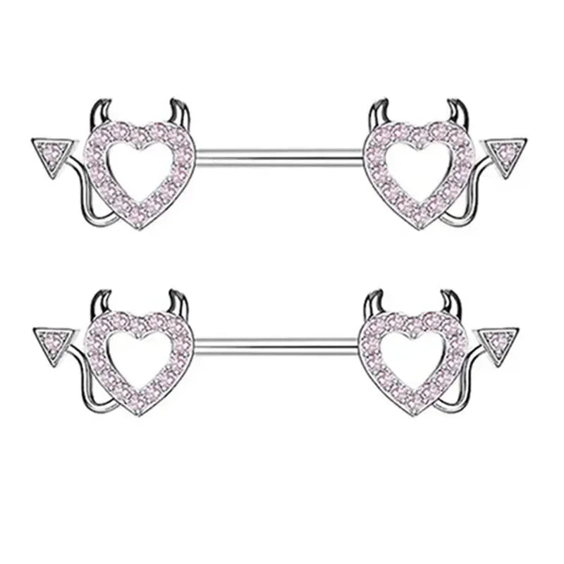 1Pair Green Butterfly Nipple Piercing Jewelry 14G Pink Heart Nipple Rings for Women Flower Nipple Piercing Barbell Pezon Mujer Good Vibrations Adult Super Store