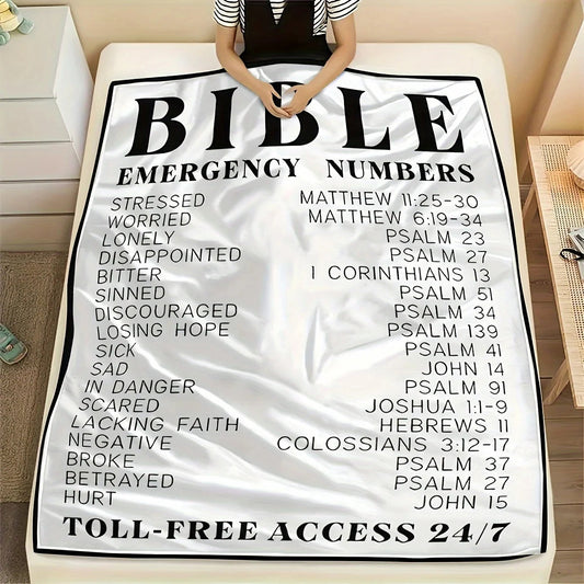 1 Bible verse blanket - religious soft and light warm blanket, digital printing gift for men and women, Christian message gift, Good Vibrations