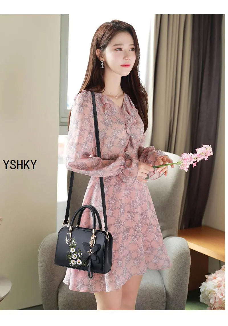 Woman shoulder bag Large capacity Handbag for Women Crossbody bag Lychee pattern PU Portable bucket bag ladies messenger bags Good Vibrations