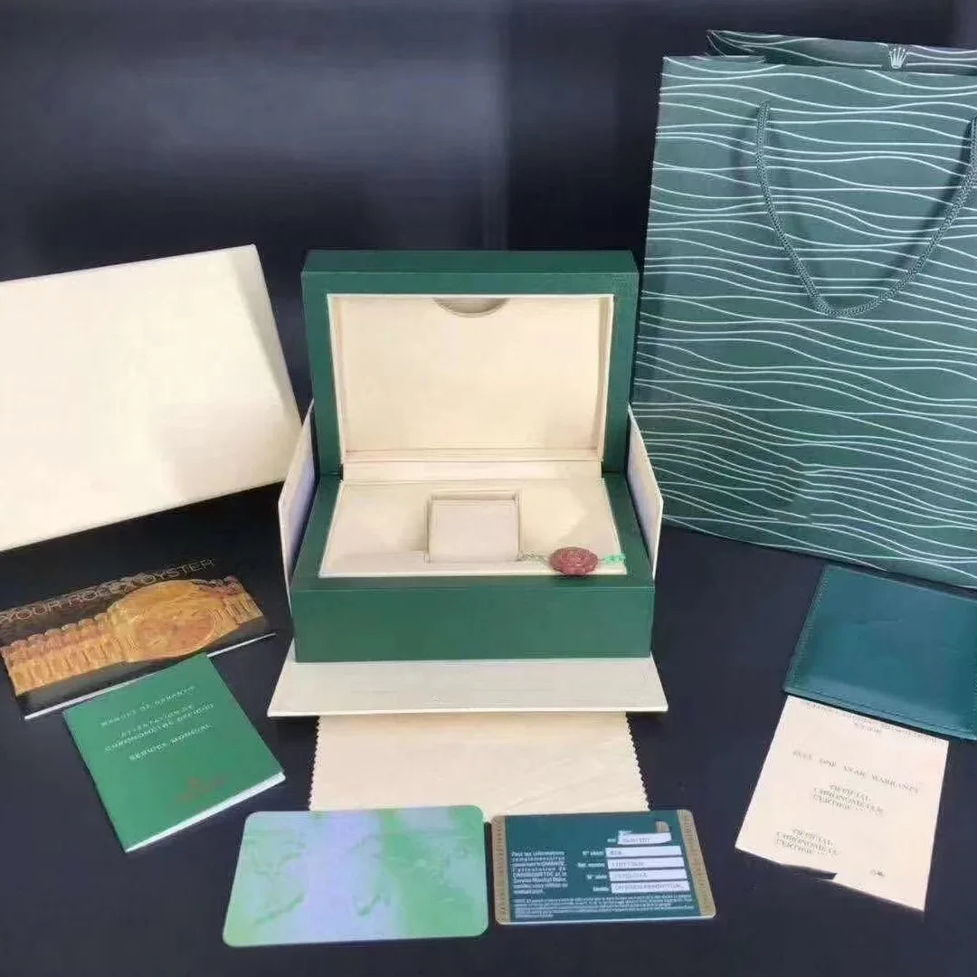 Green Box Watch Gift Set with Instructions Card Luxury Christmas Gift Packaging Watch Case Brand None Origin Full Set Gift Box Good Vibrations
