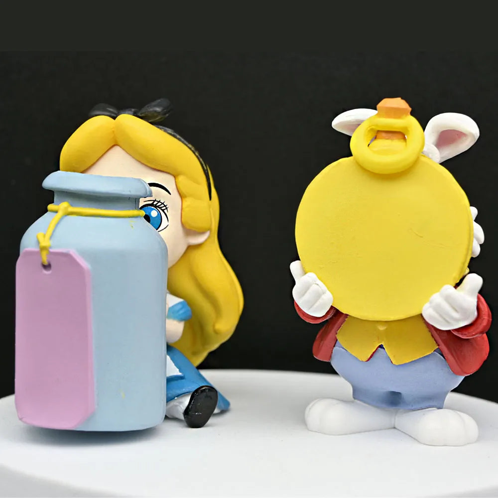 4Pcs/Set Cartoon Anime Figures Alice Cheshire Cat White Rabbit Pvc Action Figure Model Dolls Toys For Children Christmas Gift Good Vibrations Adult Super Store