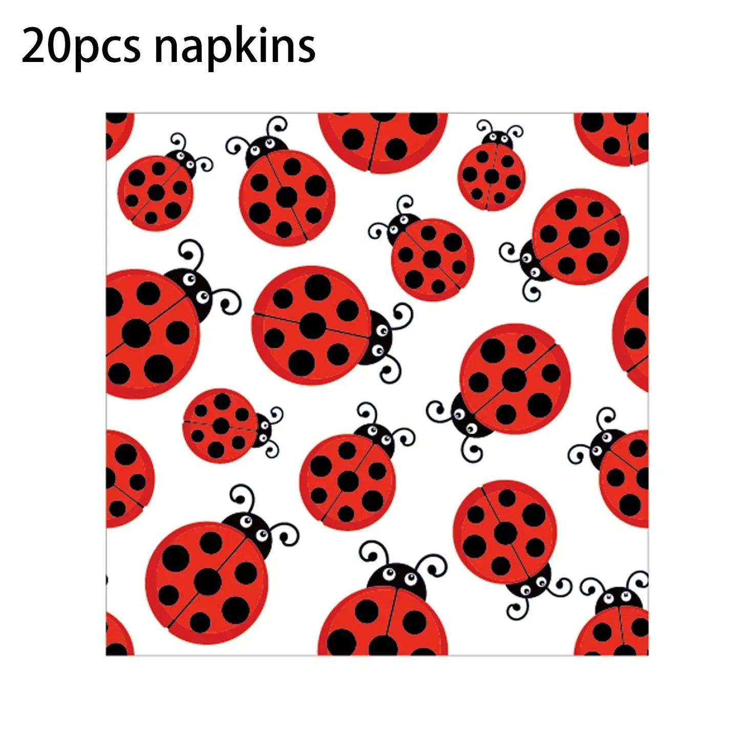 Insect Ladybug Party Disposable Tableware Sets Kids Birthday Plates Cups Napkins For Baby Shower Party Dinnerware Decoration Good Vibrations