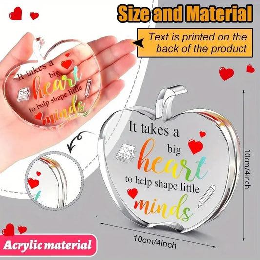 Teacher Keepsake Set: 2 pieces, acrylic – women's thank you/retirement gifts, desk decor, paperweight. Good Vibrations