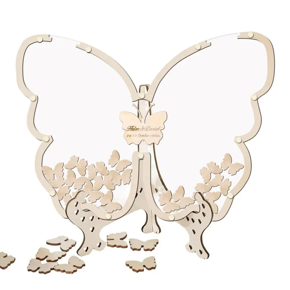 Wooden Wedding Guest Book Wooden Wedding Decorations For Ceremony Elegant Guestbook Keepsakes For Birthday Graduation Good Vibrations