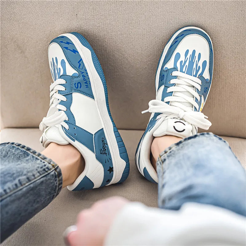 Shoes For Men Tennis Bread Hip-Hop Punk Skateboard Shoes Fashion Male Sneakers Couple Outdoor Sport Casual Shoes Good Vibrations