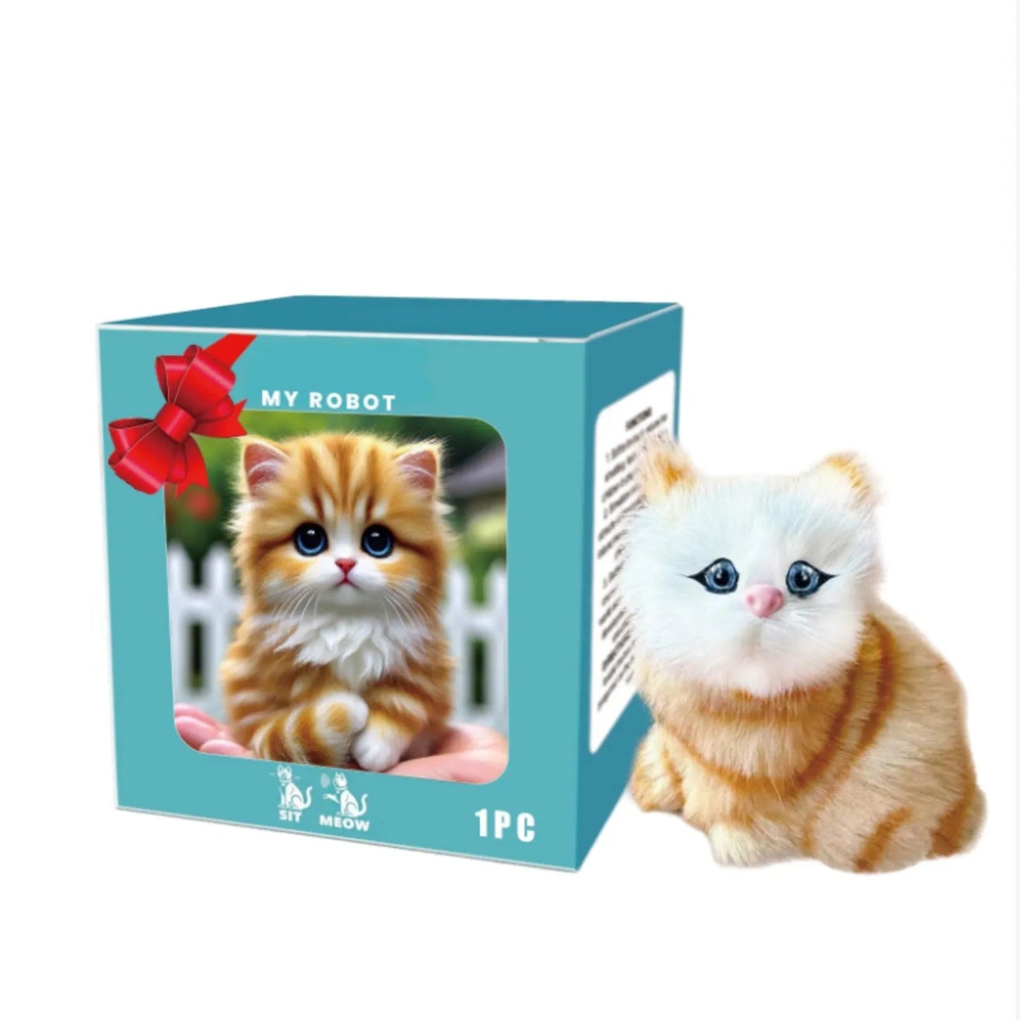 Robot Cat Toys Interactive Cat Meow Toy Funny Interactive Cat Robot Creative Robotic Cat Barking Meow Kitten for Chilren Good Vibrations
