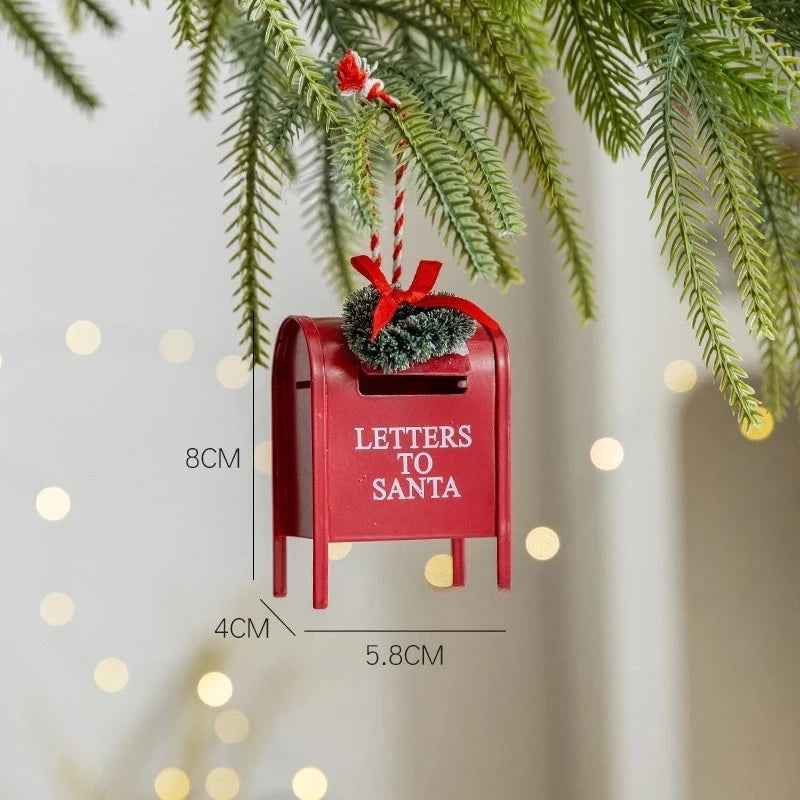 Christmas Iron Mail Box Pendant Christmas Tree Decoration Desktop Landscape Festival Atmosphere Decoration Good Vibrations