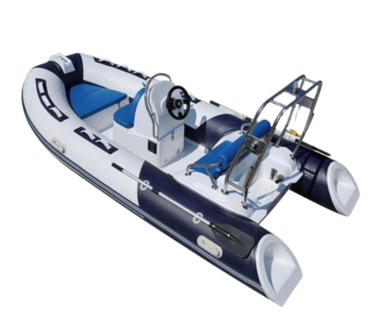 Deep V 16ft Rigid Inflatable 16ft Rib Boat 480 Fiberglass PVC Sport Style Rafting Fishing Boat Lake Outboard Motor Included Good Vibrations