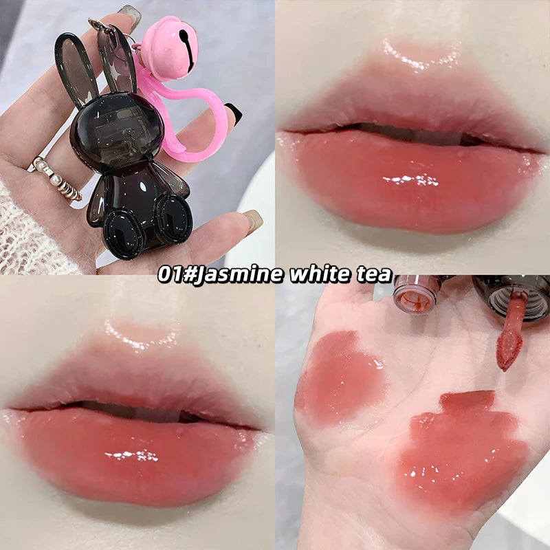 Gege Bear Pink Rabbit Velvet Matte Lip Cream Black Rabbit Water light lip glaze matte mirror pendant lipstick lip gloss Good Vibrations