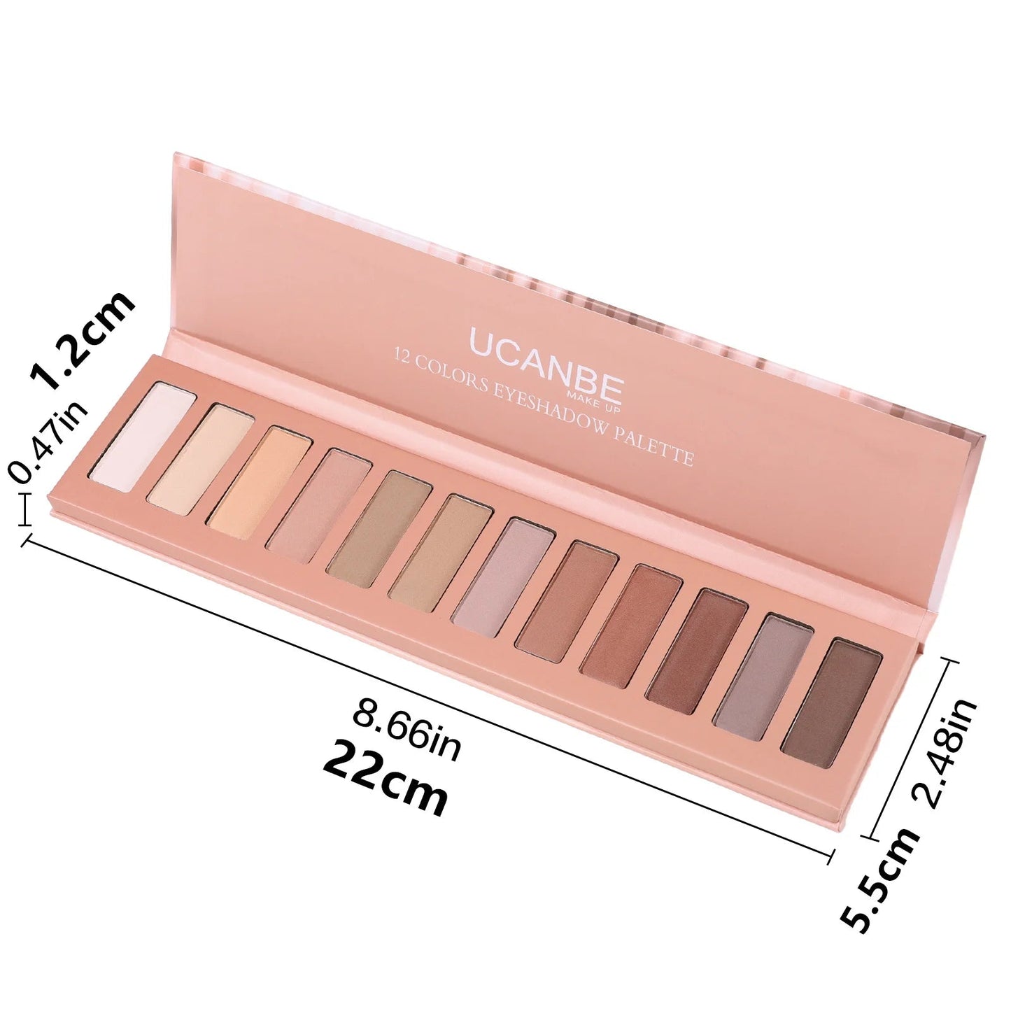 UCANBE 12 Color Eyeshadow Makeup Palette, Naked Nude Eye Shadow, Neutral Matte Shimmer Make Up Pallet - 05 Good Vibrations