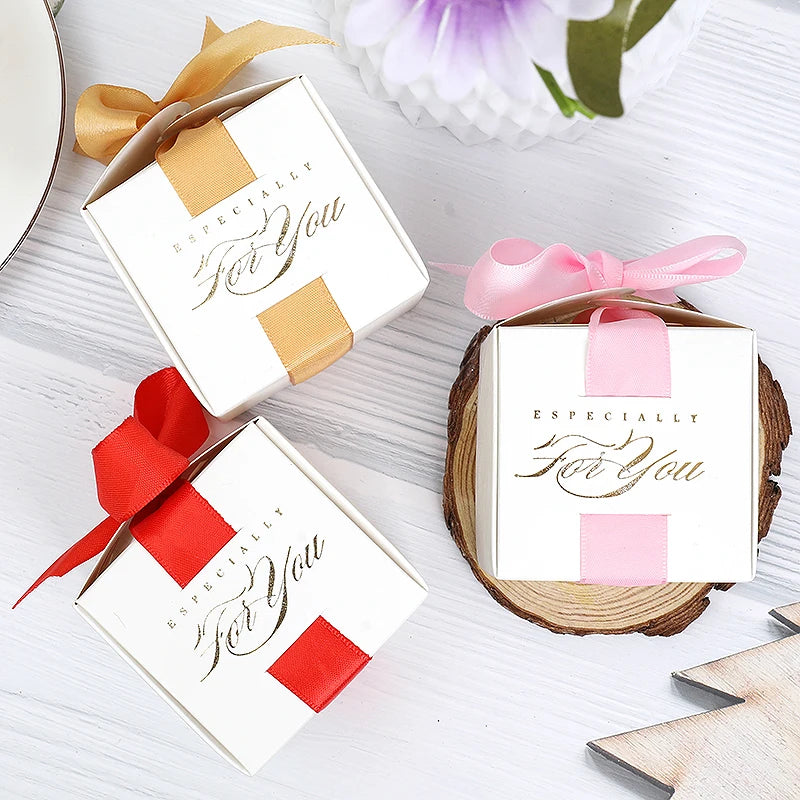 10Pcs Wedding Favors Gifts Box Souvenirs Gifts Boxes With Ribbon Candy Box Christening Baby Shower Birthday Event Party Supplies Good Vibrations