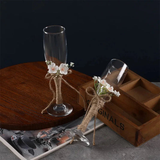 Premium Wedding Toast Glasses - Elegant Champagne glasses for Bride & Groom - Luxury Ceremony Accessory Good Vibrations