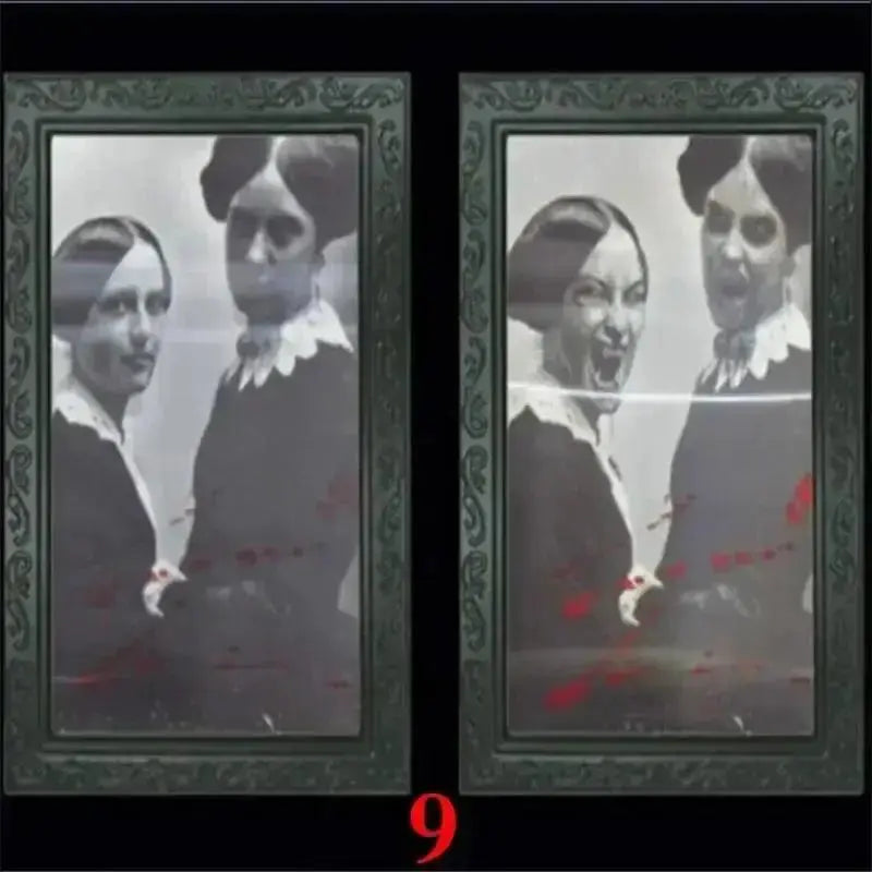 Pretty 3D Changing Face Ghost Picture Frame Halloween Decoration Horror Craft Supplies Haunted House Party Decor Halloween Props Good Vibrations