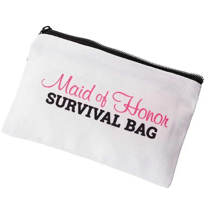Bride to be Bridesmaid Maid of Honor Wedding Day Bachelorette hen Party Bridal Shower engagement Emergency Survival kit Bag Good Vibrations