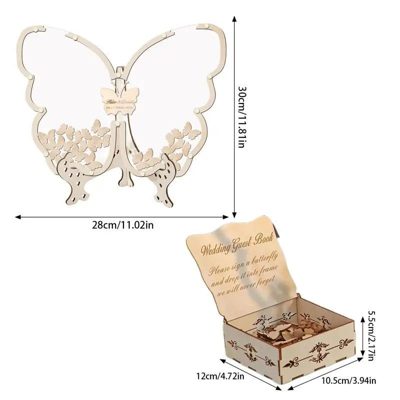 Wooden Wedding Guest Book Wooden Wedding Decorations For Ceremony Elegant Guestbook Keepsakes For Birthday Graduation Good Vibrations