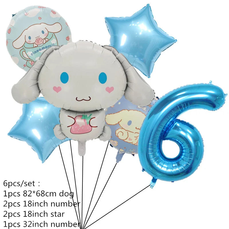 Cinnamorolls Birthday Party Decoration Tableware Set Balloons Cup Plate Banner for Kids Party Favors Baby Shower Supplies Good Vibrations