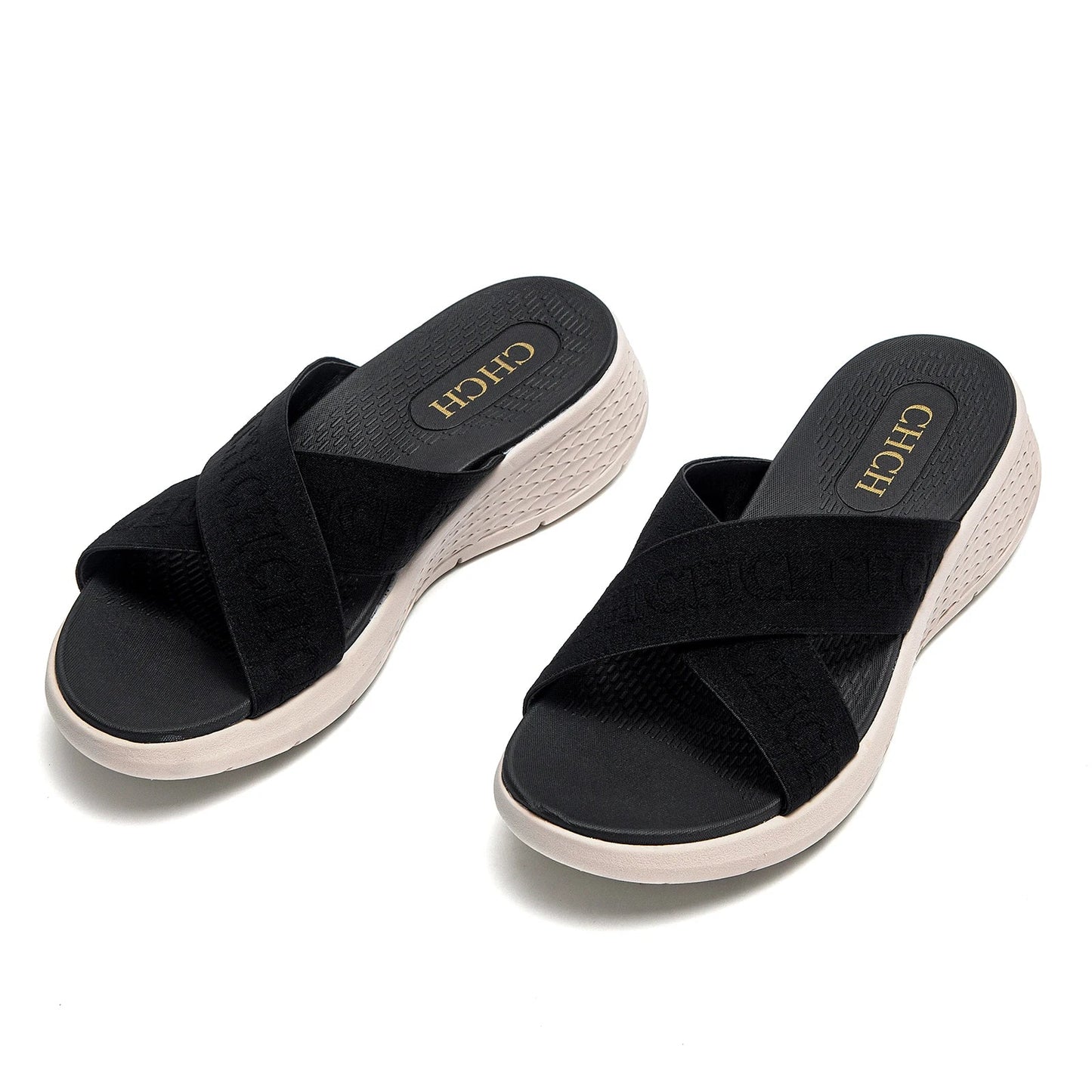 Cross Strap Upper Design Fashion New Women's Slippers Lightweight and Comfortable Pure Colour Simple Versatile Good Vibrations