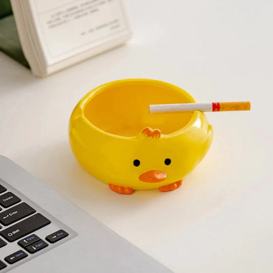 Cartoon Cute Duck Ceramic Decorative Ashtray Trend Personality Fashion Desktop Porch Home Decoration Storage Good Vibrations Adult Super Store