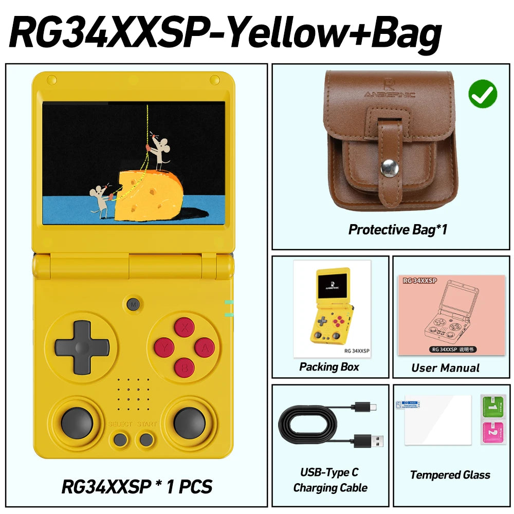 Anbernic RG34XXSP 3.4-Inch IPS Linux 64-bit Game Console H700 quad-core LPDDR4 2GB Retro Game Player HD-Connect To TV RG 34XXSP Good Vibrations