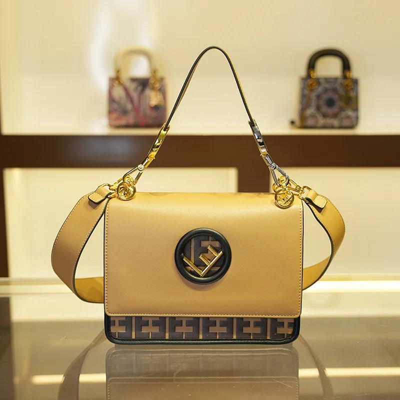 Classic Designer Leather Tote Bag Women's Crossbody Shoulder Handbag Ladies Vintage Style Purse Good Vibrations