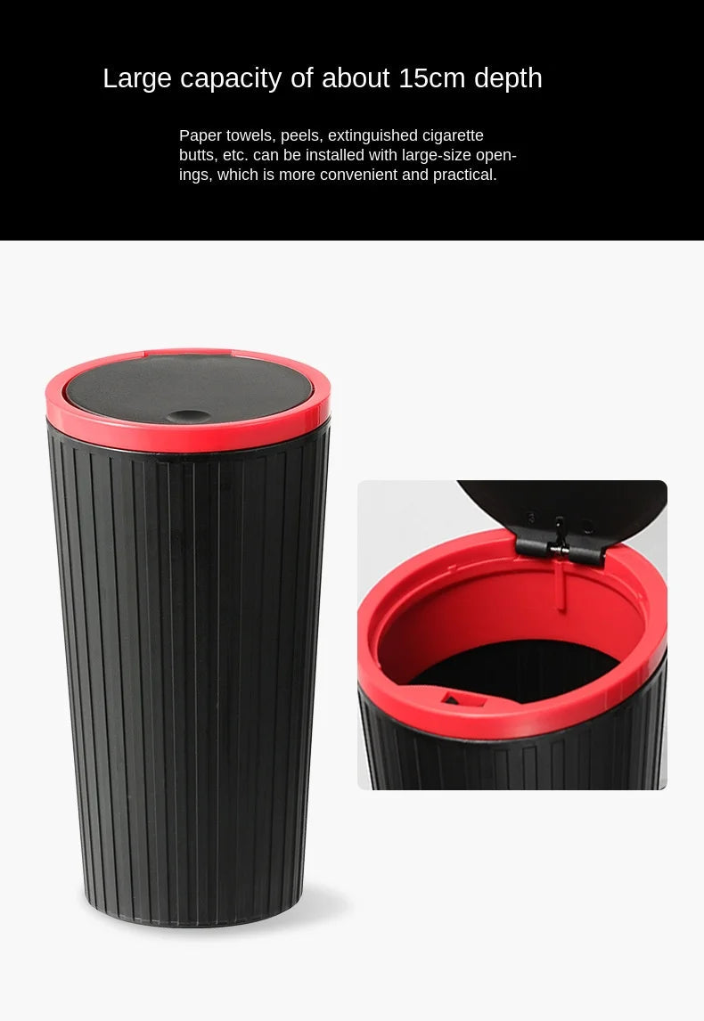 Universal Car Trash Bin Can Mini Auto Dust Organizer Car Interior Rubbish Bag Garbage Container Storage Box Bucket Auto Accessor Good Vibrations