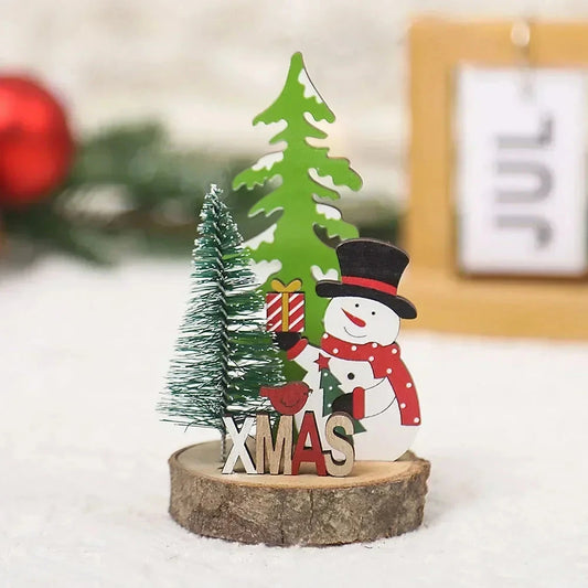 Christmas Wooden Ornaments Xmas Tree Pendant Santa Claus Crafts Table Decor Christmas Tree Decor Xmas Gifts New Year 2024 Good Vibrations