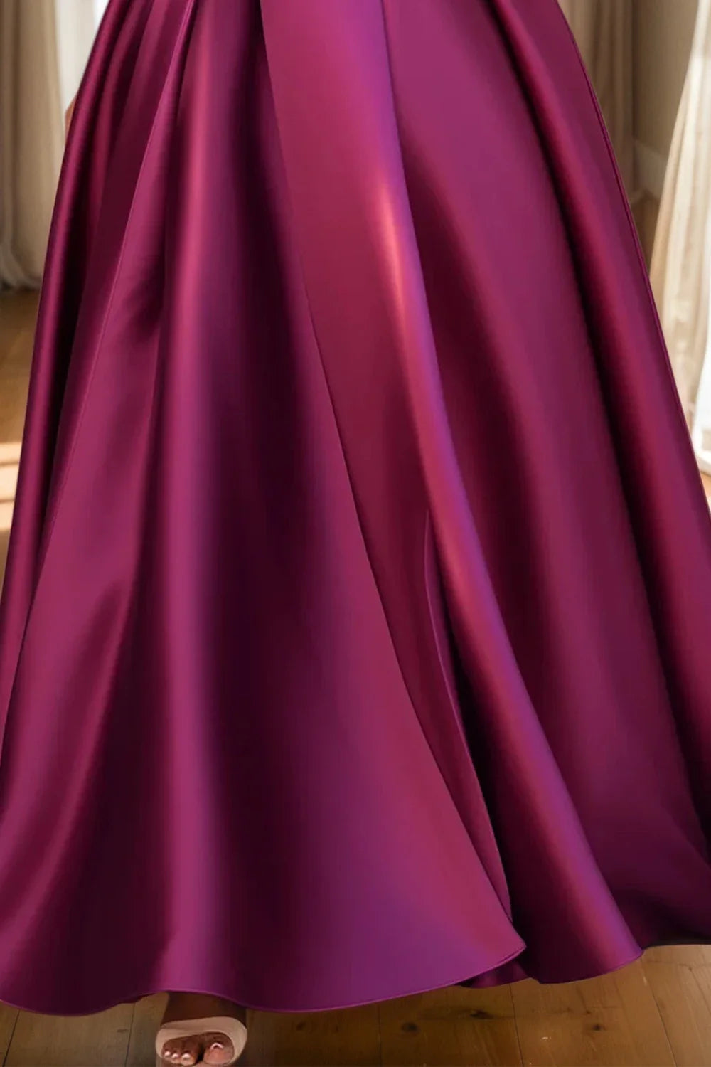 Women's Plus Size Evening Dress One Sleeve Pleated A-Line Elegant Wedding Guest Cocktail Maxi Dresses Off Shoulder Formal Dress Good Vibrations
